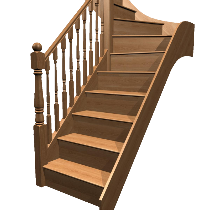Деревянная лестница на прозрачном фоне