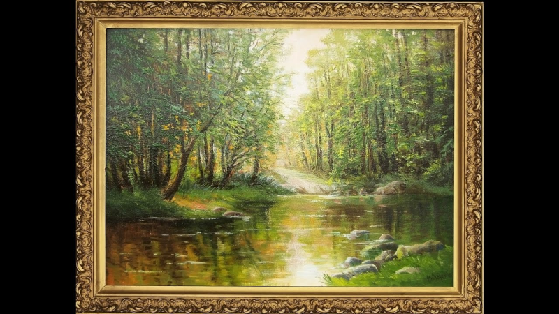 Пейзаж в раме на прозрачном фоне