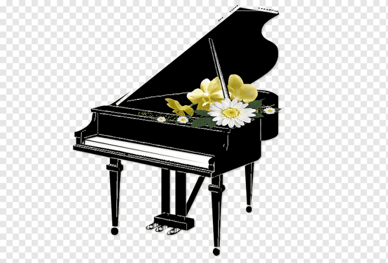 Клавиатура рояля на прозрачном фоне