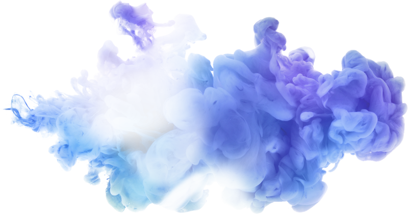 Синий дым на белом фоне