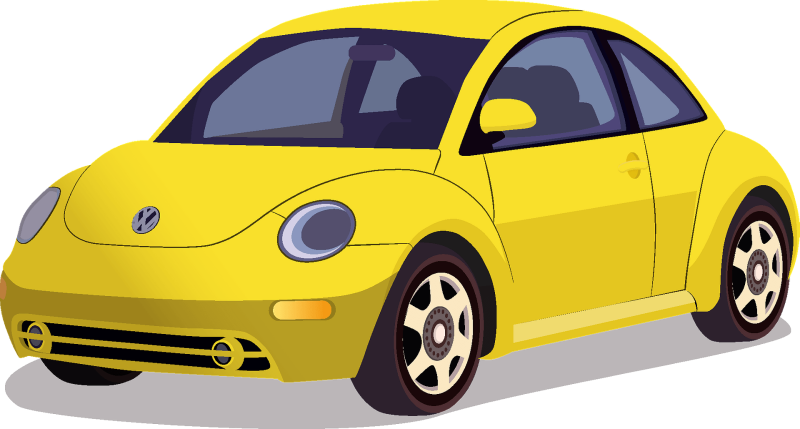 Машина желтая