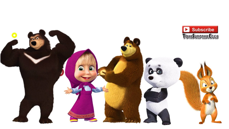 Герои мультика Маша и медведь