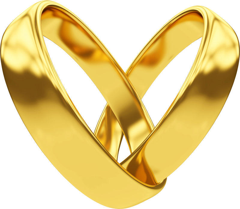 Свадебные кольца на прозрачном фоне