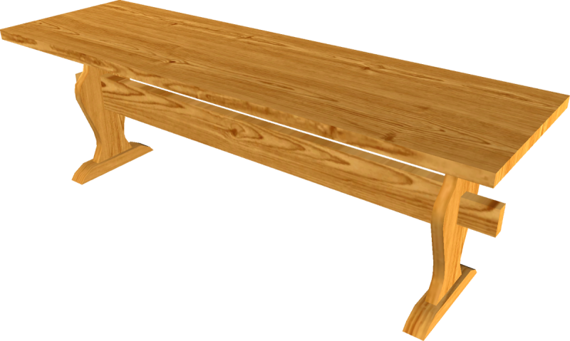 Скамейка деревянная на прозрачном фоне