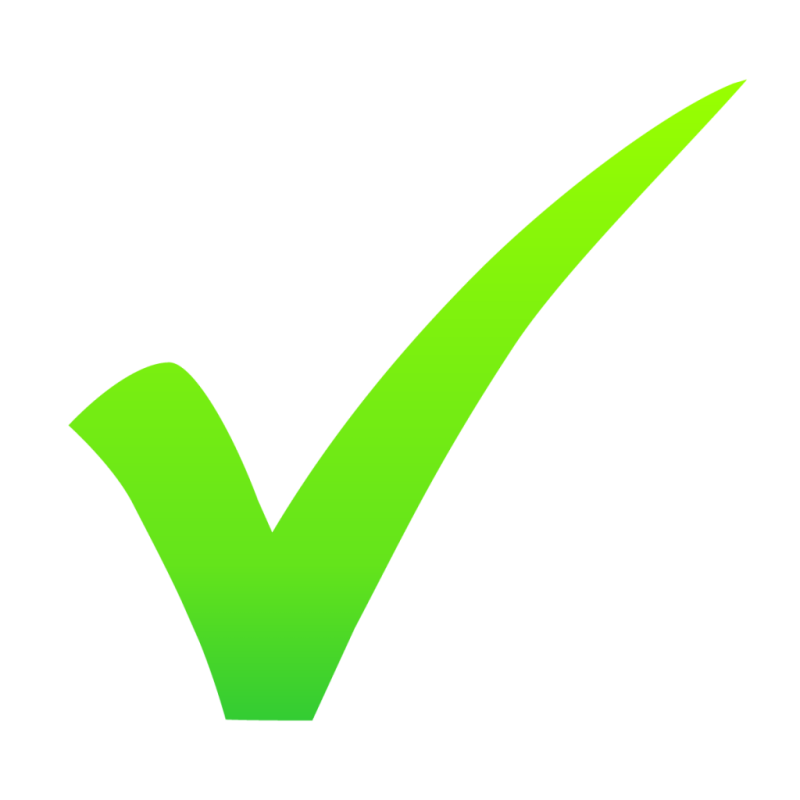 Прозрачная зеленая галочка