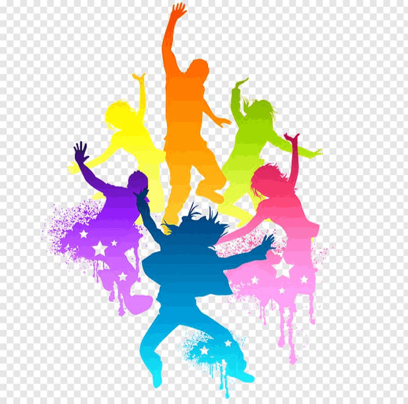 Силуэты детей цветные