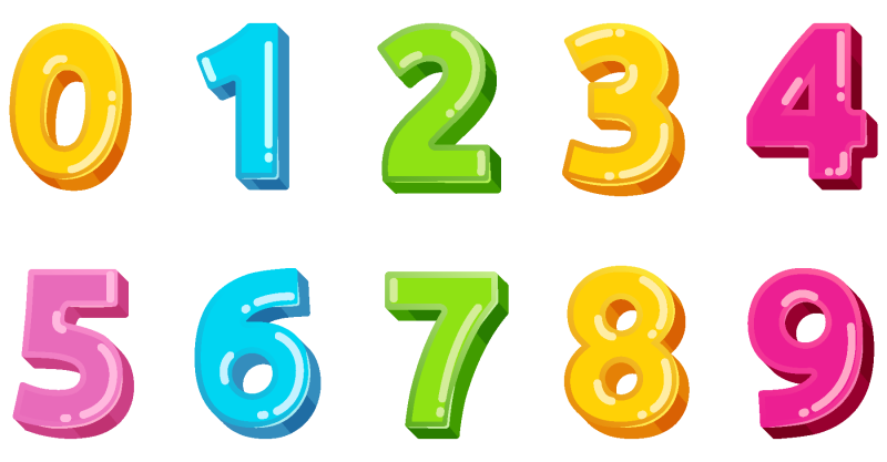 Цифры на прозрачном фоне