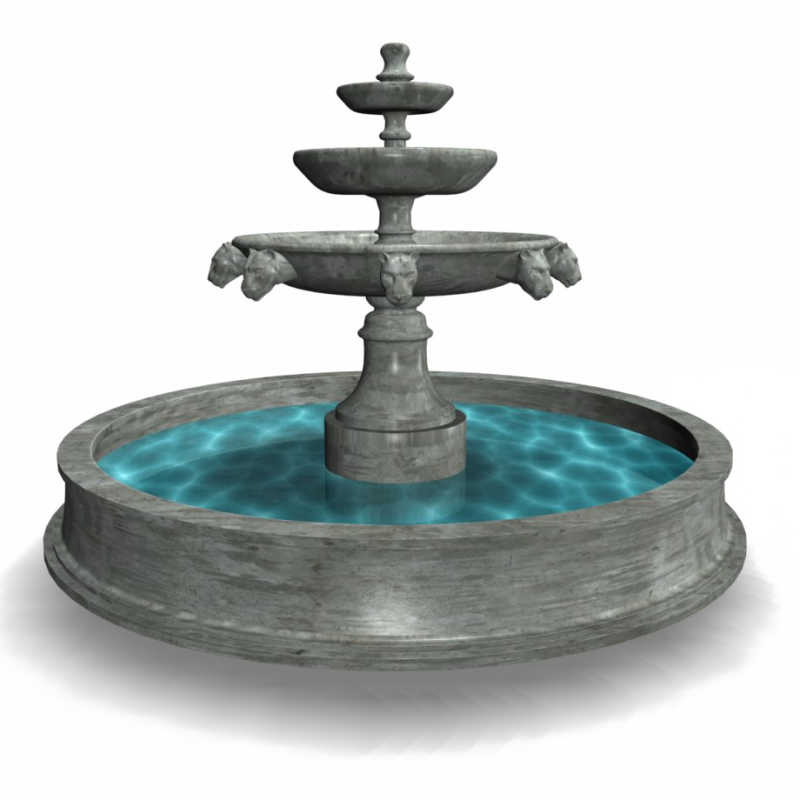 Фонтан на белом фоне