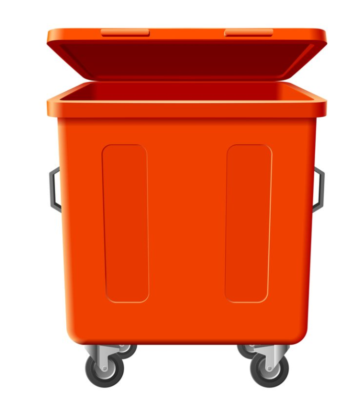 Красный контейнер для мусора