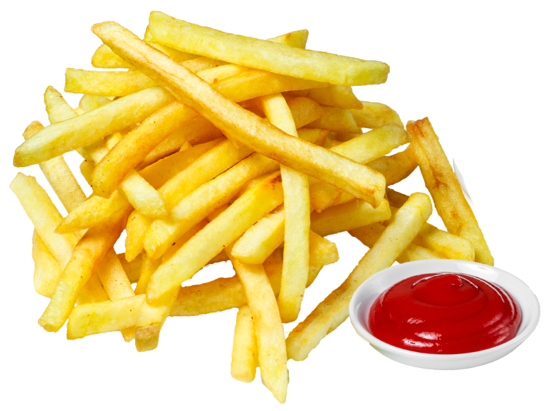 Картофель фри на белом фоне