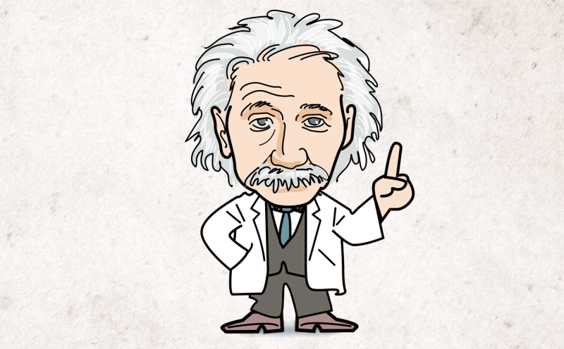 Альберт Эйнштейн рисунок мультяшный