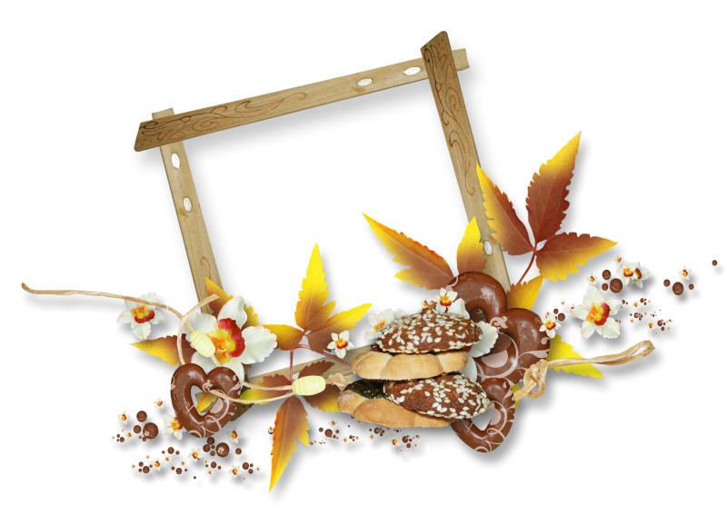 Осенняя рамка на прозрачном фоне