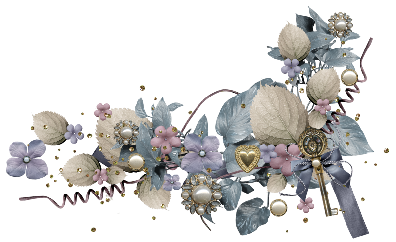 Цветочные бордюры на прозрачном фоне