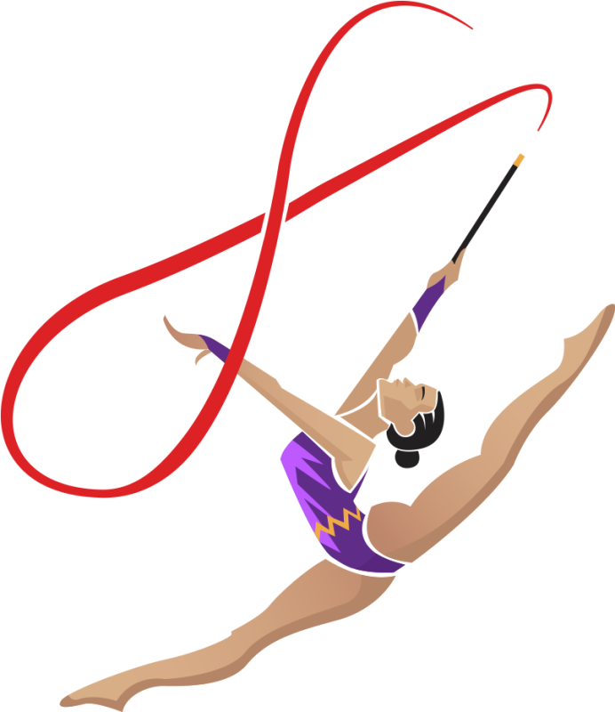 Гимнастка на прозрачном фоне