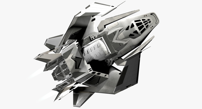 Космический корабль на прозрачном фоне