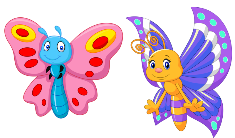 Красивые мультяшные бабочки