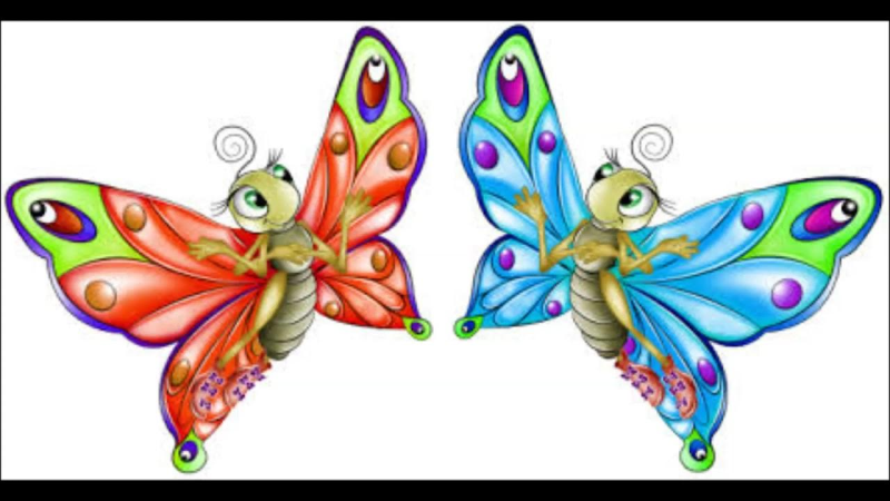 Мультяшные бабочки на прозрачном фоне