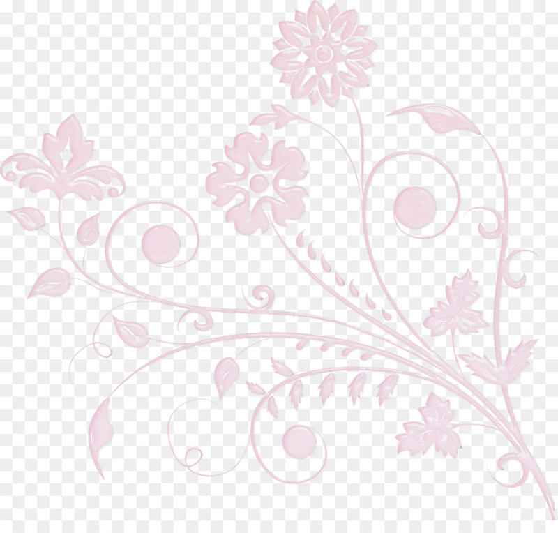 Цветочный орнамент на прозрачном фоне