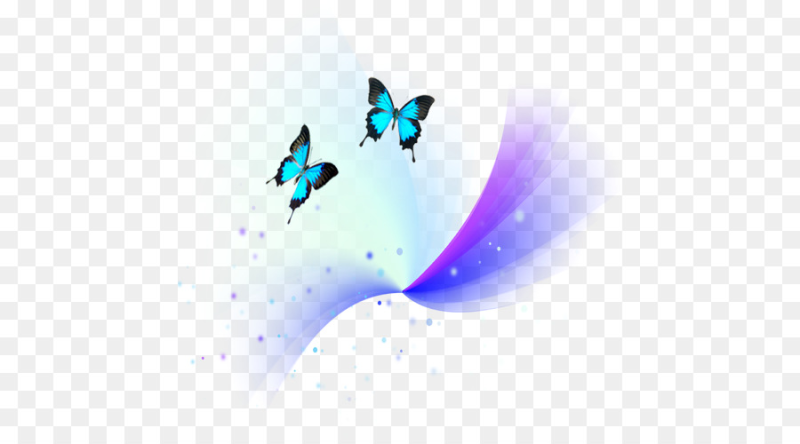 Неоновые бабочки на белом фоне