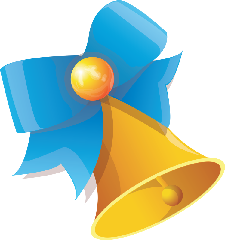 Школьный колокольчик на прозрачном фоне