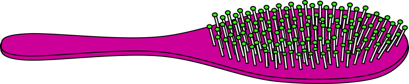 Мультяшная расческа на белом фоне