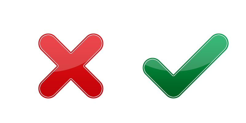 Галочка и крестик без фона