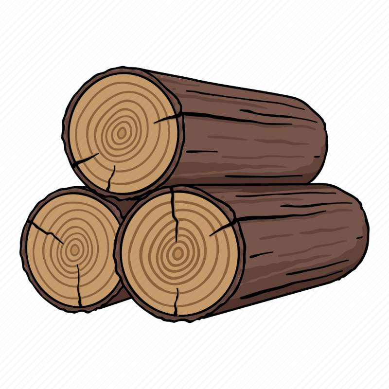 Бревна кругляк на прозрачном фоне
