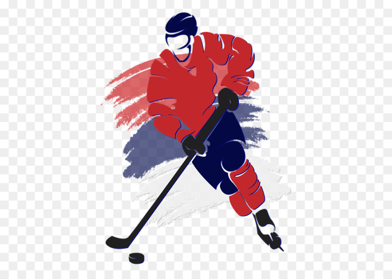Хоккеист с клюшкой
