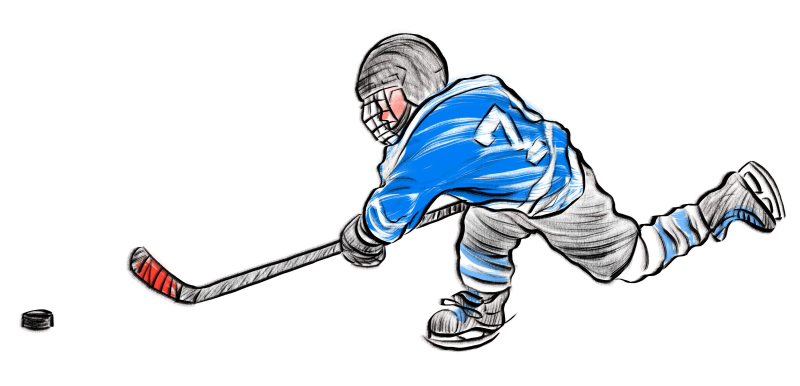 Хоккеист рисунок для детей