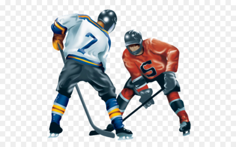 Хоккеист на белом фоне