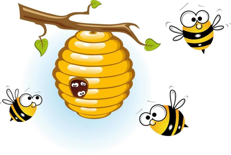 Пчелка на белом фоне