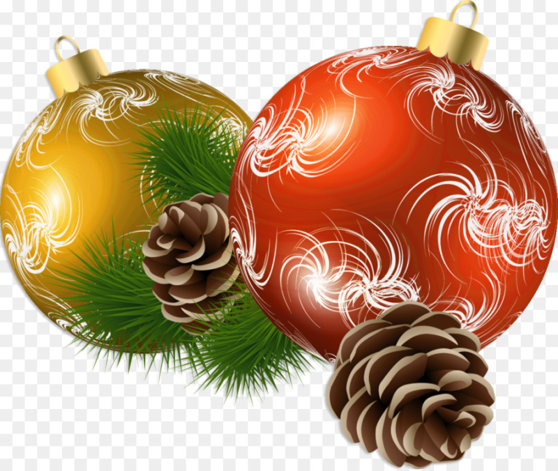 Елочные игрушки на прозрачном фоне