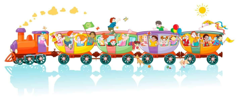 Детский паровозик с вагончиками