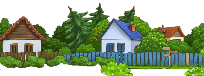 Домик в деревне мультяшный