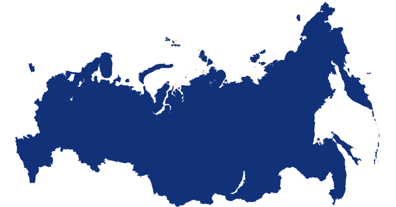 Контур карты России на прозрачном фоне