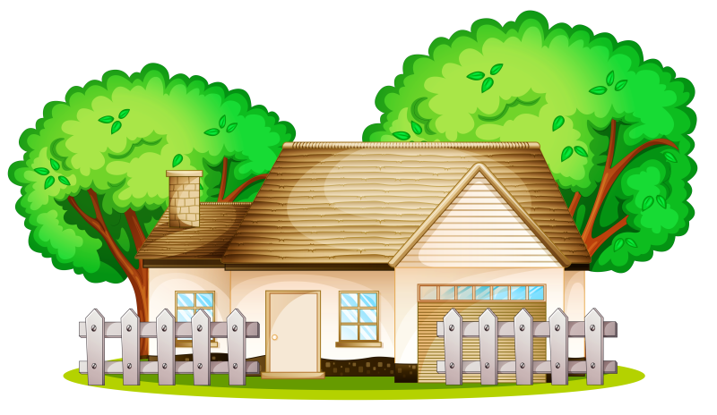 Деревенский домик мультяшный