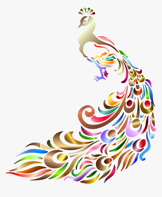 Сказочная птица на прозрачном фоне