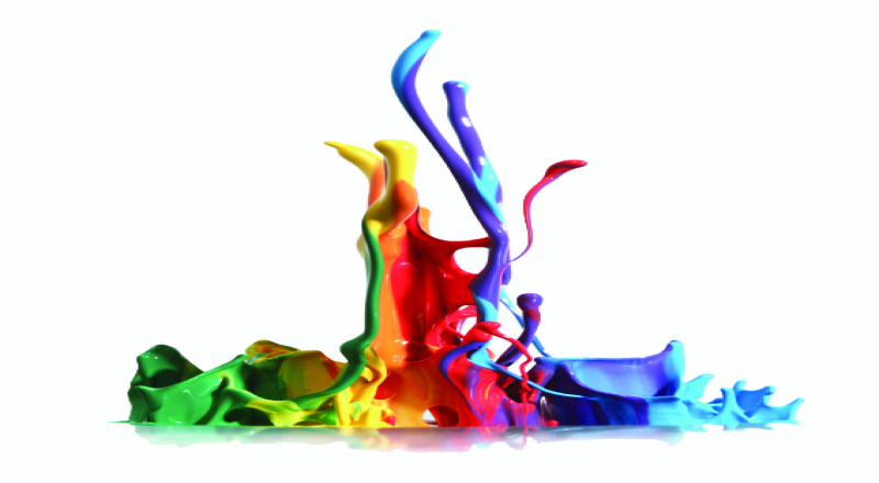 Разлитая краска на белом фоне