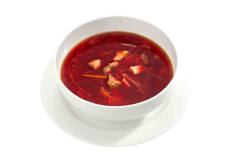 Суп на белом фоне