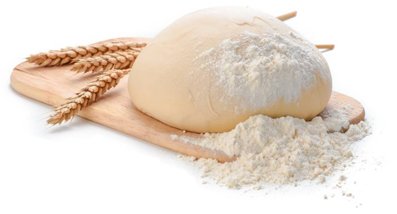 Тесто на белом фоне