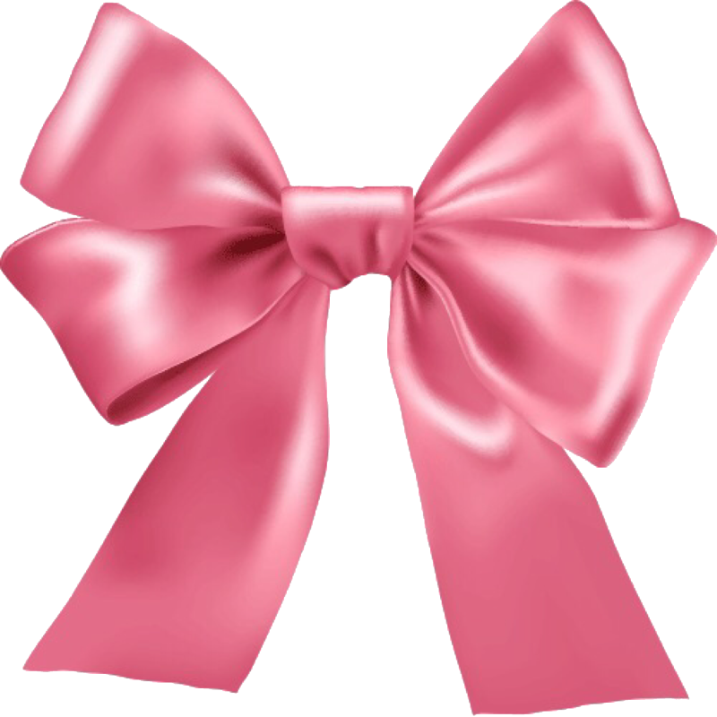 Розовый бант на прозрачном фоне