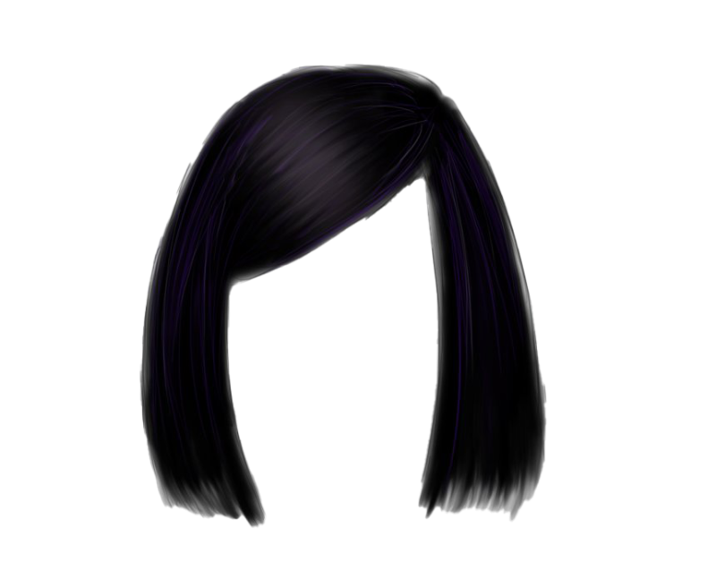 Черный парик на белом фоне