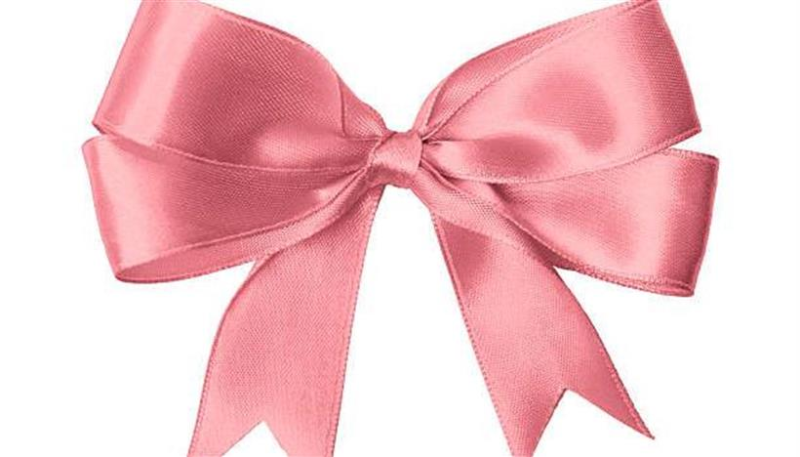 Розовый бантик на прозрачном фоне