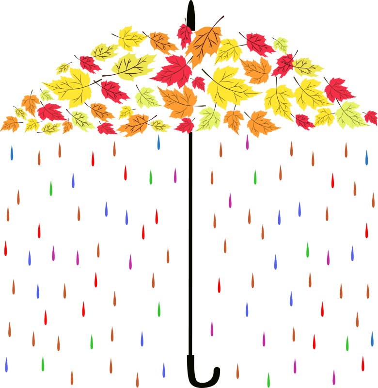 Листик с зонтиком