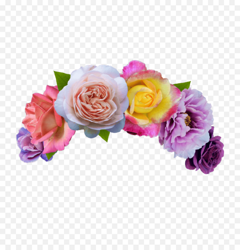 Ободок из цветов на прозрачном фоне