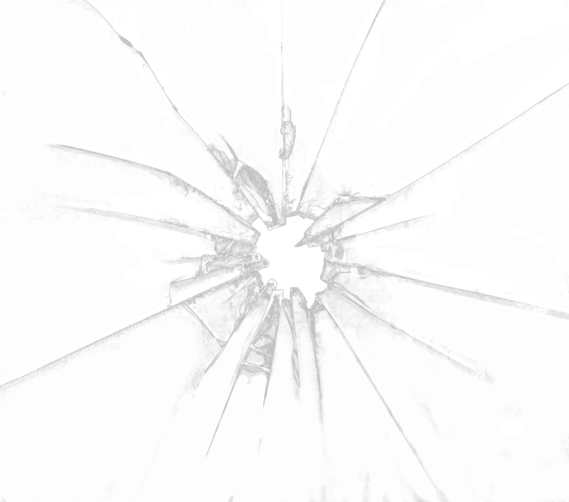 Трещина на стекле на белом фоне