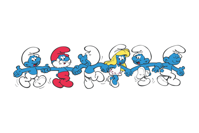 Смурфики на прозрачном фоне