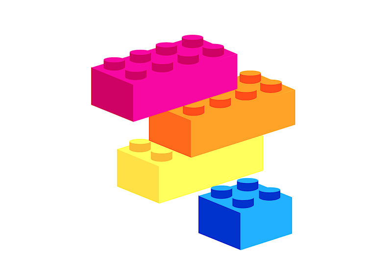 Конструктор лего на белом фоне