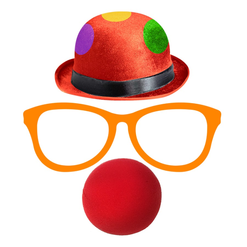 Нос клоуна на белом фоне