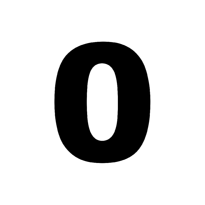 Цифра 0 на прозрачном фоне